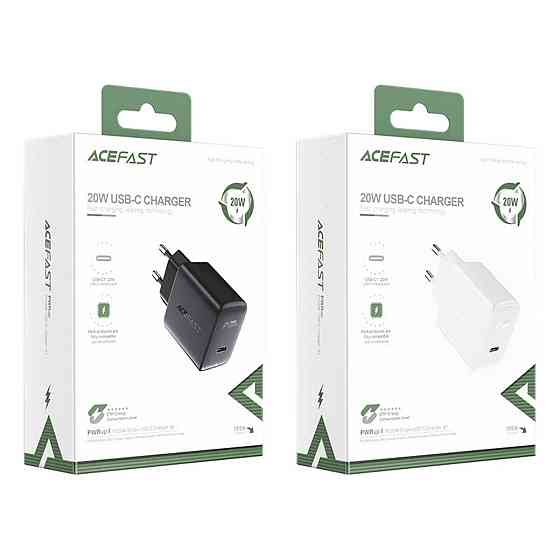Мережевий зарядний пристрій ACEFAST A1 PD20W single USB-C charger, колір чорний AFA1B Одеса