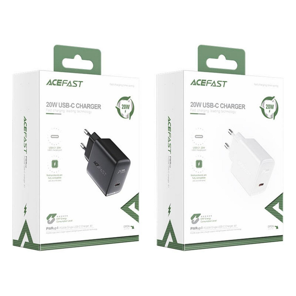 Мережевий зарядний пристрій ACEFAST A1 PD20W single USB-C charger, колір чорний AFA1B Одеса - фото 4