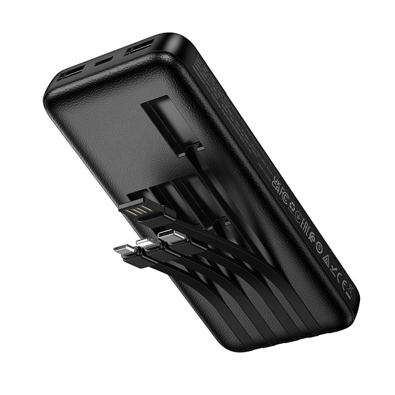 Павербанк 10000 mAh HOCO J163 Wonderful 4 кабеля черный power bank повербанк Одесса - изображение 9