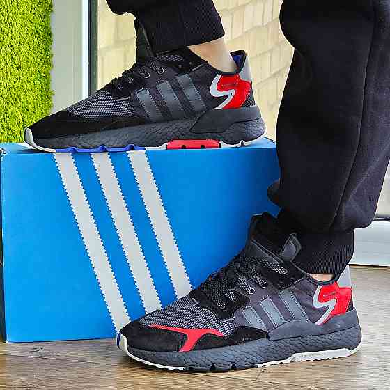 Літні Кросівки Adidas Jogger Сіточка Чорні Адідас Бігові Легкі (розміри: 41,42,43,44,45) Відеовідвід Дніпро