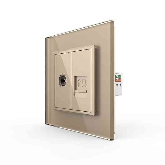 LIVOLO Розетка комп'ютерна RJ-45 і ТБ розетка Livolo золото скло (VL-C791VC-13) Коломия