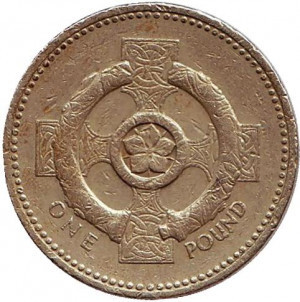 Кельтський хрест. Монета 1 фунт. 1996 рік, Великобританія. Полтава - фото 1