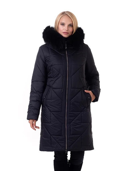 Жіноча зимова куртка пуховик із капюшоном чорного кольору. Київ - фото 1