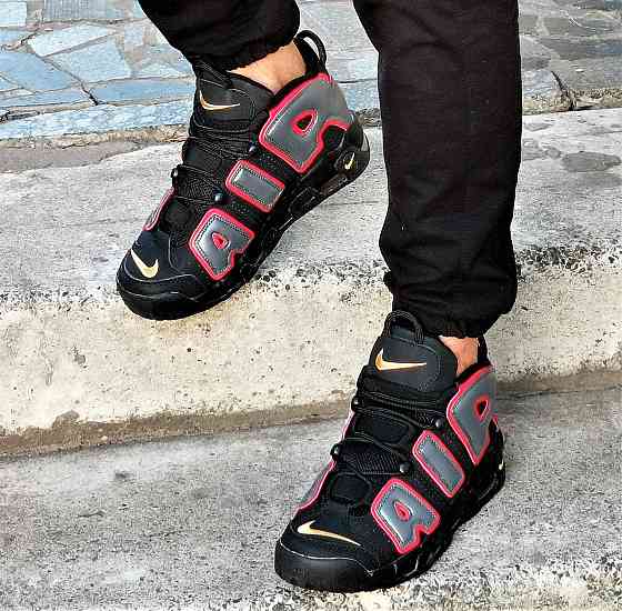 Кросівки Nike Uptempo Чорні Чоловічі Шкіряні Найк з Амортизацією (розміри: 43,44,45) Відео Огляд Дніпро