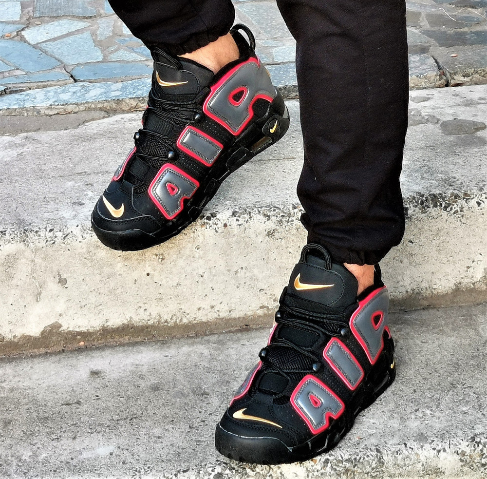 Кроссовки Nike Uptempo Чёрные Мужские Кожаные Найк с Амортизацией (размеры: 43,44,45) Видео Обзор Днепр - изображение 4