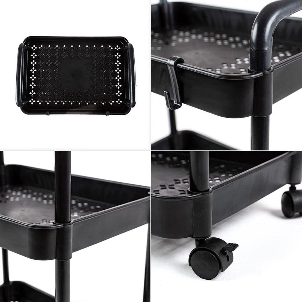 Етажерка мобільна п'ятиярусна універсальна пластикова 41х25х127см Чорна SW-00002109 Київ - фото 5