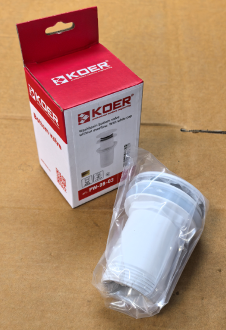 Донный клапан для раковины Koer PW-08-03 1 1/4'' без перелива автоматический СLICK-СLACK (Цвет белый) (KR5787) Киев - изображение 10