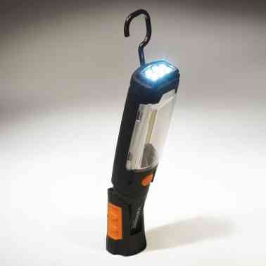 Фонарик с аккумулятором ручной с крючком 3Вт, оранжевый Днепр