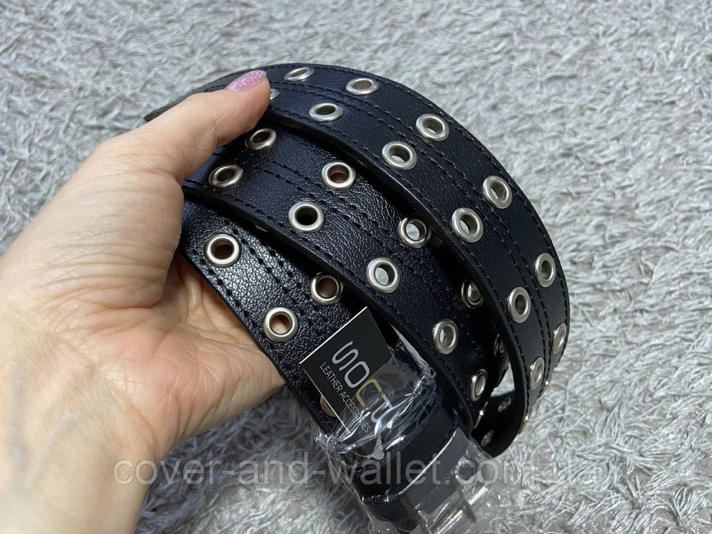 Широкий шкіряний ремінь із двома отворами PS Leather Київ - фото 4