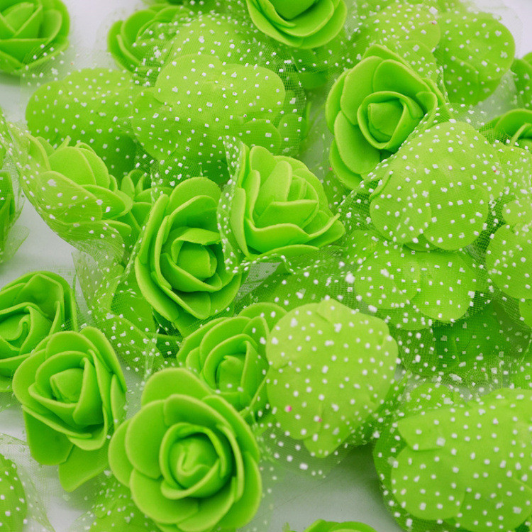 Головки цветов для рукоделия с фатином 50 штук 3 см салатовый Киев - изображение 1