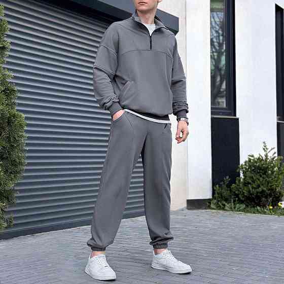 Спортивний костюм чоловічий графіт кофта зі штанами Pobedov Grand Київ