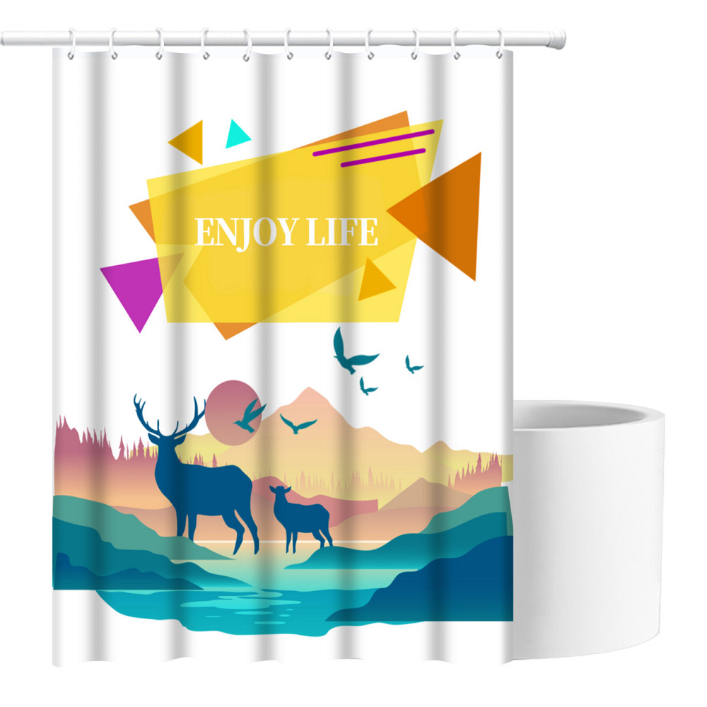 Шторка для ванны из полиэстера водонепроницаемая Bathlux 180x180 см с кольцами, занавеска для ванной комнаты Каменец-Подольский - изображение 3