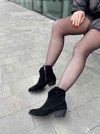 Dino Vittorio Черевики жіночі демісезонні весна-осінь чорні, натуральна замша на підборах р. 37 Коломия