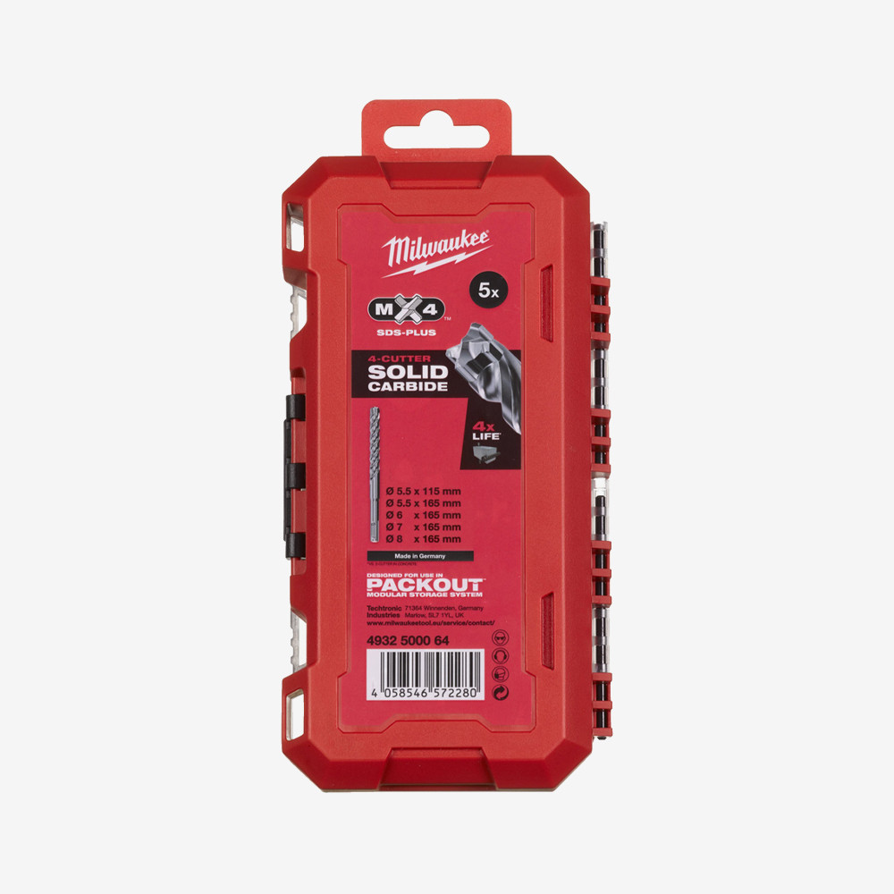 Набір бурів SDS-PLUS MX4 Set 2 (5шт), пластиковий кейс, 4 ріжучі кромки, SDS-PLUS, Бетон / Залізобетон, Бури SDS-PLUS MX4 Одеса - фото 2