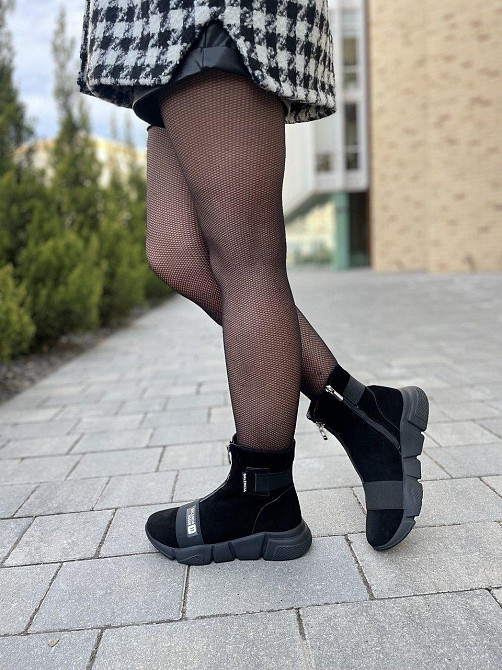 Черевики жіночі VLADEKS чорні натуральна замша 37р.-24см. 39р.-25см. висота 13см. (3907) Коломыя - изображение 10