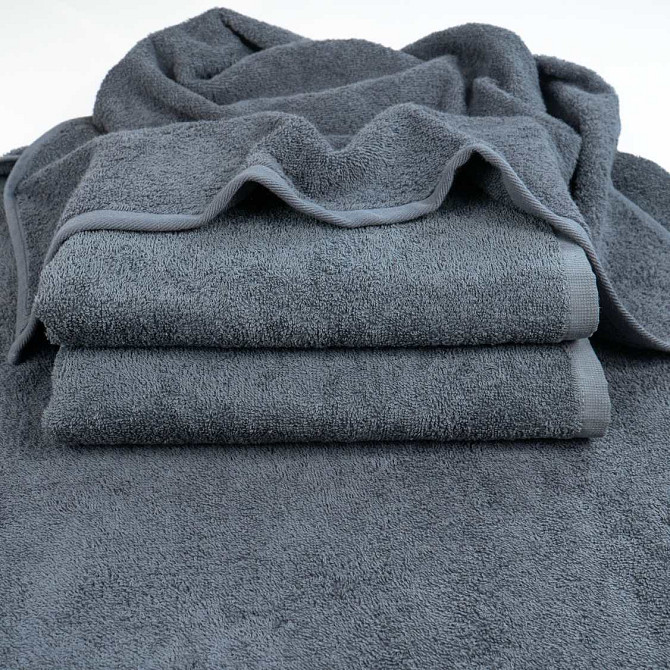 Большое банное полотенце махровое GM Textile 100х150см 400г/м2 (Серый) Сумы - изображение 2