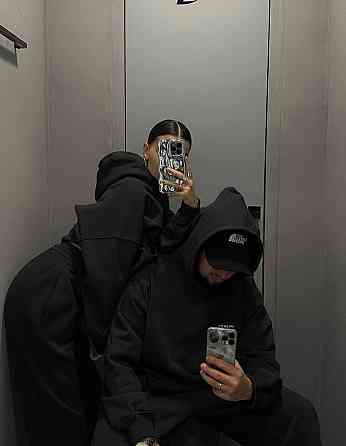 Женский стильный спортивный костюм трехнитка на флисе Черный, 46/48 Одесса