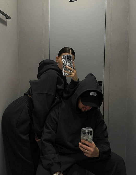 Жіночий стильний спортивний костюм тринитка на флісі Чорний, 46/48 Одеса - фото 4