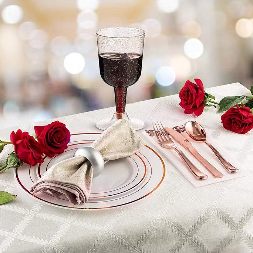 Набор пластиковых столовых приборов 18 шт качественных (ножи,вилки, ложки).Многоразовая посуда, розовое золото Каменец-Подольский - изображение 7