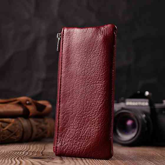 Містка ключниця з натуральної шкіри Бордовий (ST Leather) Київ