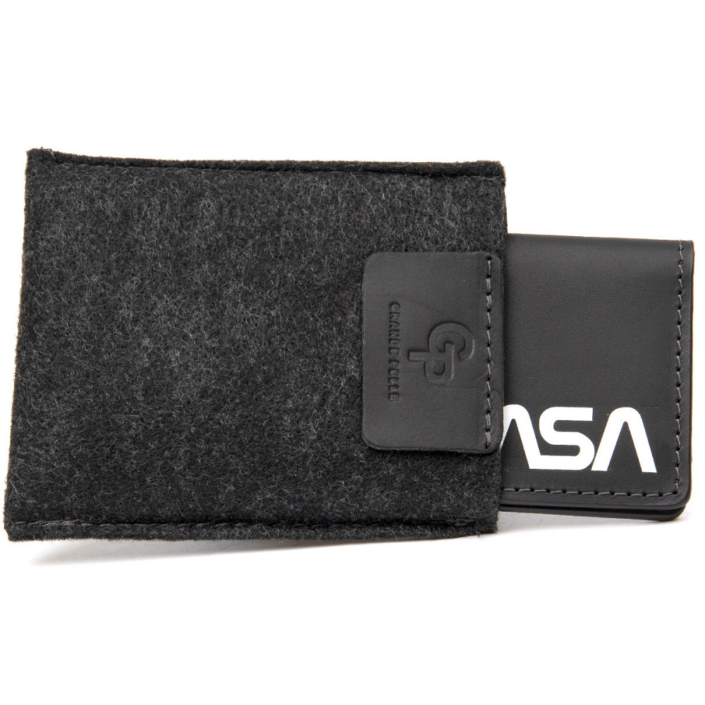 Шкіряна обкладинка для автодокументів з логотипом NASA GRANDE PELLE 11490 Чорний Київ - фото 4