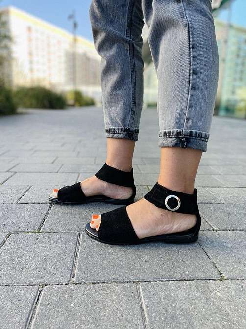 Gino Figini Босоніжки жіночі GINO FIGINI 602 чорні (літо, замша натуральна) (3818) лише 37р.38р Коломия - фото 6