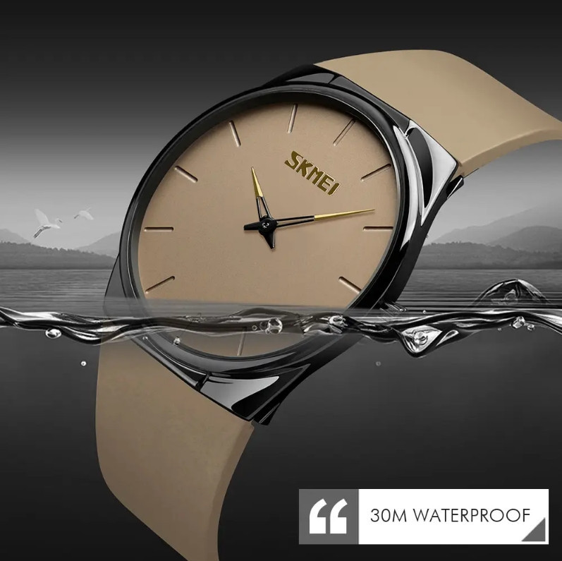Наручные классические часы Skmei 1601S коричневые Киев - изображение 4
