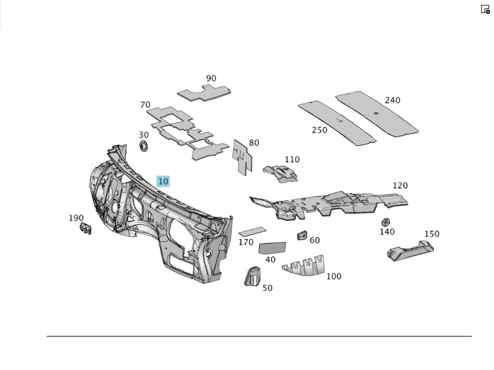 Mercedes-Benz  A1666827900 Шумоізоляція моторного щита з боку салону ML/GLE W166 GL/GLS X166 GLE Coupe C292 Одесса - изображение 2