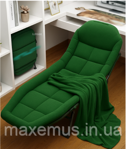 Розкладне крісло шезлонг ліжко Bonro 200 см Садовий лежак пляжний шезлонг темно зелений Мостиська - фото 2