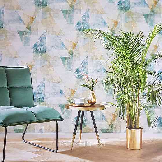 Шпалери вінілові на флізелін Rasch Linares 0.53х10 геометрія абстракція фігури сині жовті бірюза 617962 Київ
