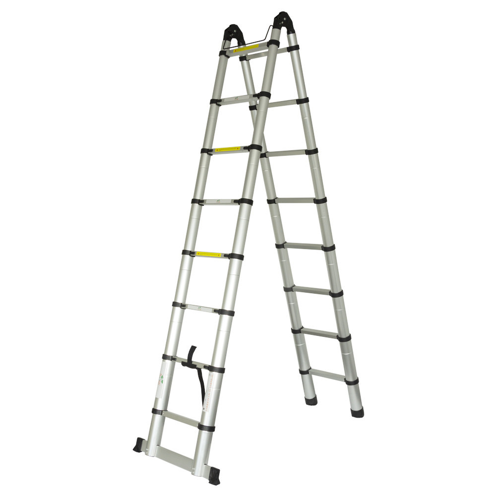 Драбина телескопічна універсальна 2×8 щаблів 5.0 м FLORA (5033434) Київ - фото 4