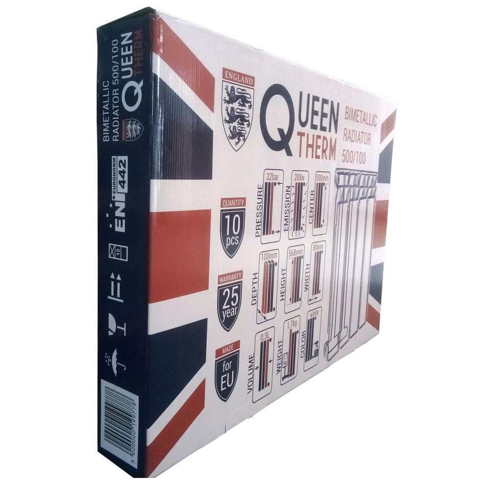 Радіатор біметалевий секційний QUEEN THERM 500/100 (кратно 10) (000019977) Київ - фото 3