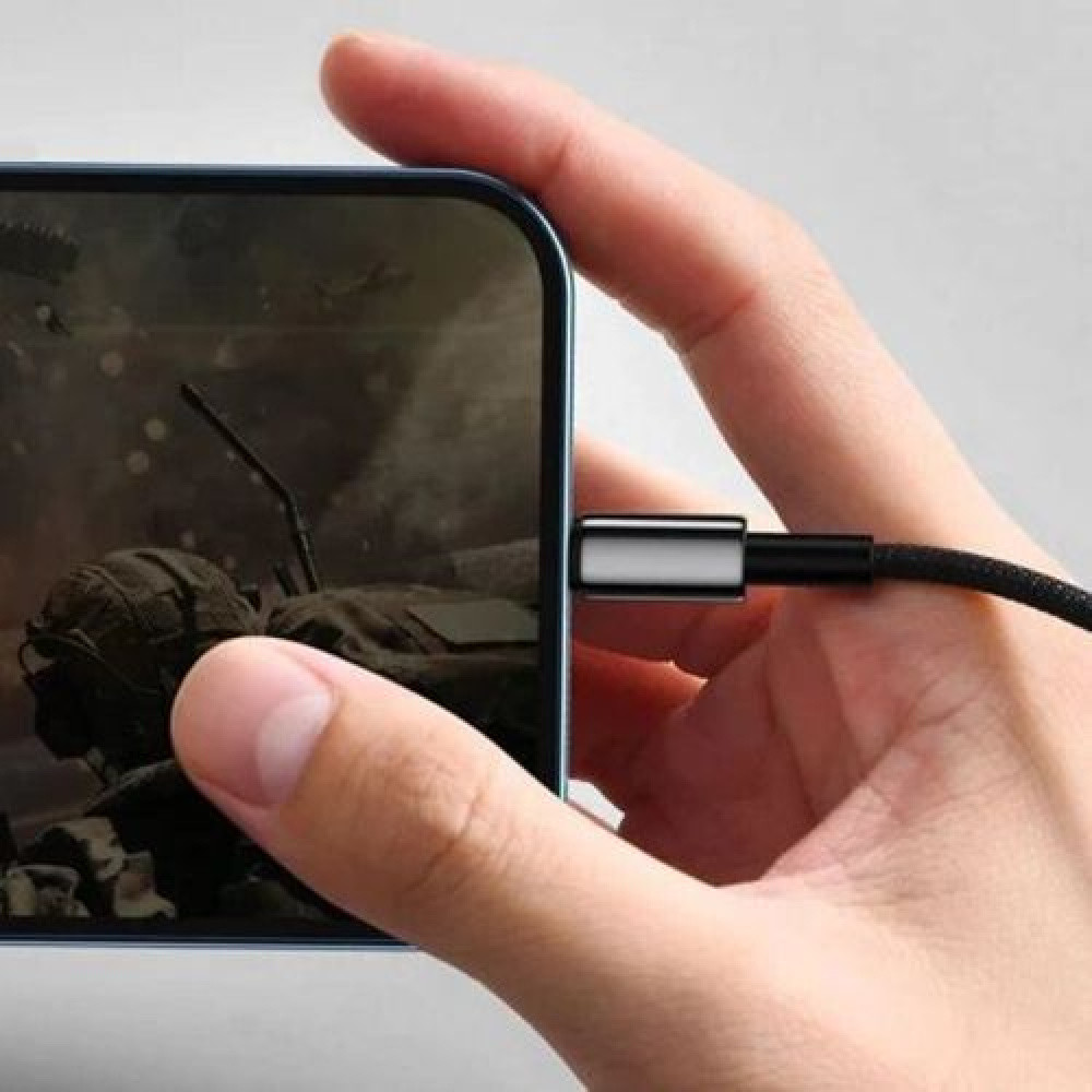 Кабель Baseus Tungsten Gold Fast Charging Lightning 2.4A 1м чорний Львів - фото 3
