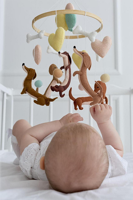 Дитячий мобіль на ліжечко для немовлят WoollyFox "Кумедні такси" Київ - фото 6