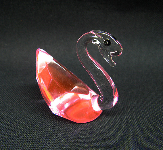 Фигурка мини из хрусталя Лебедь розовый Киев - изображение 1