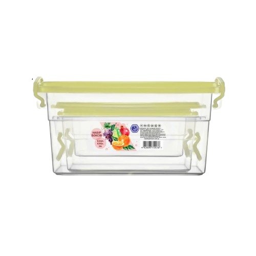 Набір контейнерів для харчових продуктів 0,55л/0,95л/2л 3в1 прозорий/кремовий Народний продукт Житомир - изображение 2