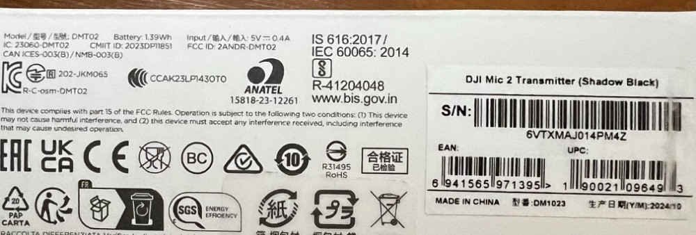 Мікрофон DJl Mic 2 Transmitter Shadow Black. Київ - фото 1