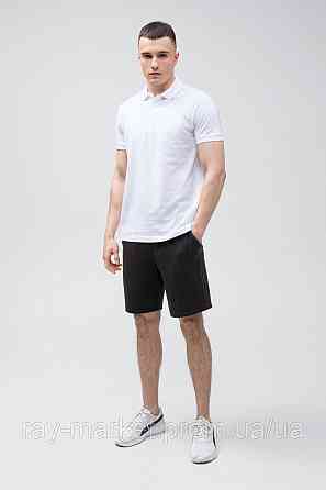 Костюм поло белое и шорты черные RAY BASIC U9007-White-Black XXL Киев
