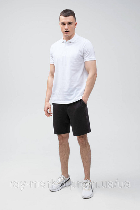 Костюм поло белое и шорты черные RAY BASIC U9007-White-Black XXL Киев - изображение 1