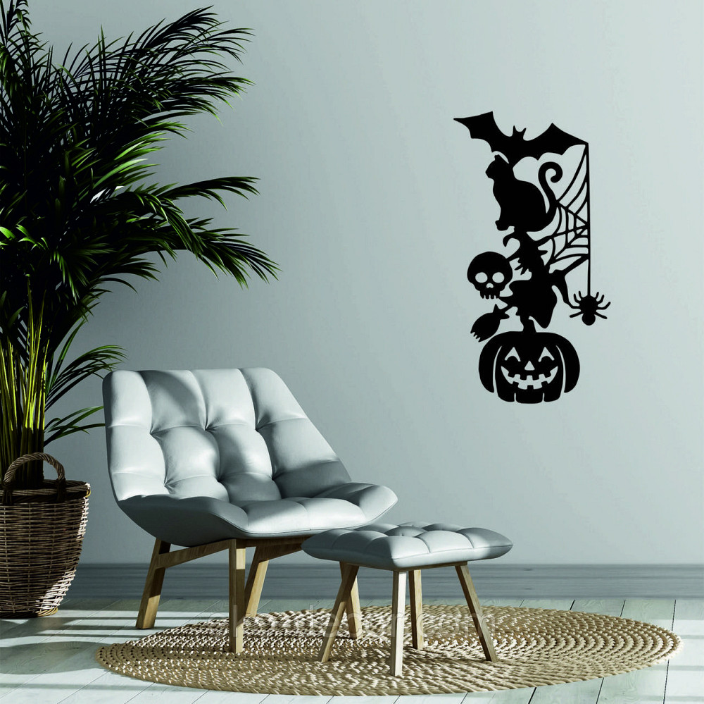 Декоративное настенное Панно «Хэллоуин», Декор на стену 90*48 см, Черный Киев - изображение 3