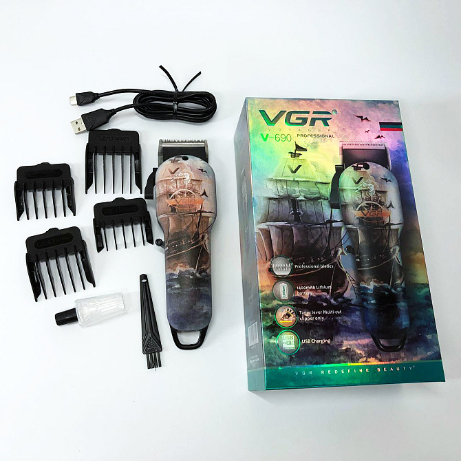 Профі машинка для стрижки волосся VGR V-690, Електробритва для стрижки голови, Тример бездротовий MH-39 Одеса - фото 8