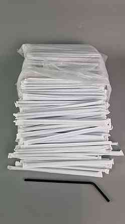 Трубочка d4.8-21 см в індивід. пакованні Чорна гофра (500 шт.) Харків