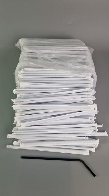 Трубочка d4.8-21 см в індивід. пакованні Чорна гофра (500 шт.) Харків - фото 2