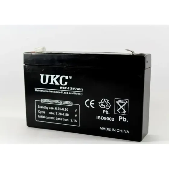 Універсальний акумулятор UKC 6V 7A для побутової техніки, іграшок, ДБЖ та автономних пристроїв Одеса