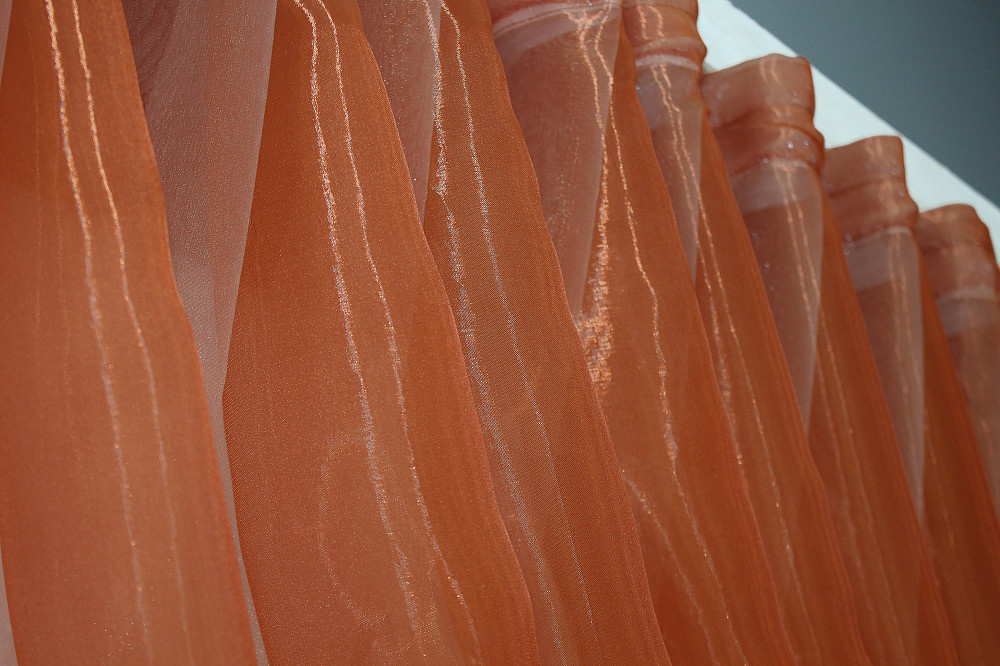 Кухонные шторки VR-Textil № 101к с подвязками терракотовый с белым 320х170 см (52-0414) Киев - изображение 6