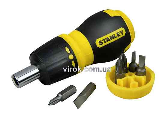 Викрутка реверсивна STANLEY "Multibit Stubby" : магнітний тримач, насадки 6 (Компл .7 Шт.) Одеса