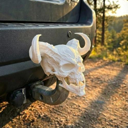 Защитный колпачок на фаркоп с белым черепом и рогами Харьков - изображение 5