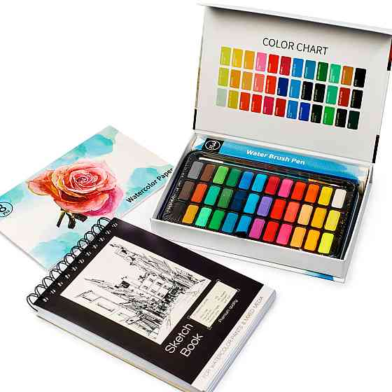 Акция! Набор для рисования акварельные краски с акварельной бумагой + скетчбук на 50 листов А5 Каменец-Подольский