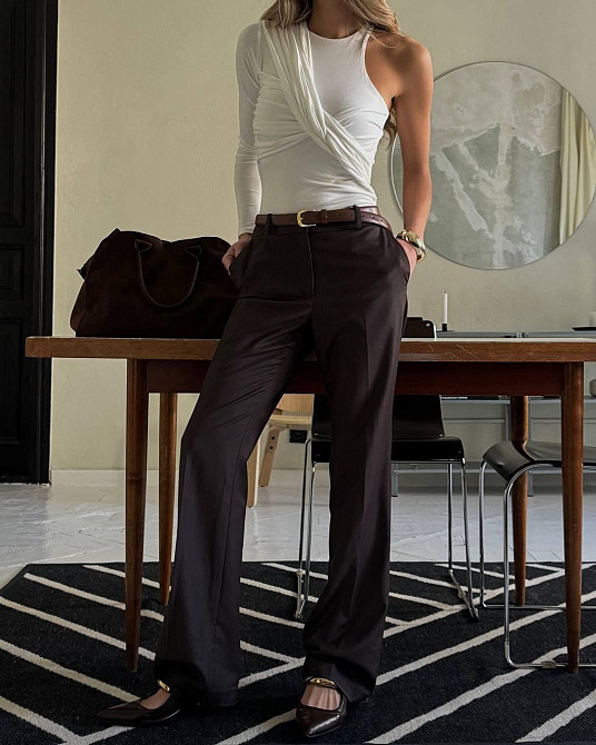 Женский стильный боди с драпировкой турецкая вискоза Молочный Одесса - изображение 4