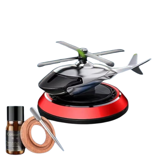Ароматизатор в авто дифузор у формі вертольота на сонячній батареї, освіжувач багаторазовий колір червоний Кам'янець-Подільський